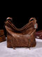 Vintage Multifuction Bucket Bag Crossbody Bag Faux Leather Waterproof Tote Large Capacity Shoulder Bag - marron