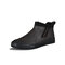 Men Microfiber Leather Non Slip Warm Lined Side Zipper Casual Boots - Coffee
