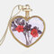 Melocotón geométrico de metal Corazón Collar de flores secas de vidrio Collar de flores secas naturales Colgante - 4