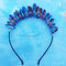Vintage Natural Transparent Crystal Headband Geometric Irregular Natural Stone Crown Chic Jewelry - Blue