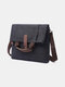 Vintage Canvas Solid Foldable Crossbody Bag Shoulder Bag Handbag - Black