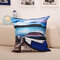 Paesaggio Olio Fodera per cuscino da tiro con pittura Soft Fodera per cuscino posteriore per ufficio per divano - H