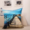 Landscape Oil Painting Throw Pillow Case Soft Sofa Car Office Back Cushion Cover - L