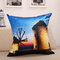 Landscape Oil Painting Throw Pillow Case Soft Sofa Car Office Back Cushion Cover - N