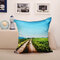 Landscape Oil Painting Throw Pillow Case Soft Sofa Car Office Back Cushion Cover - M