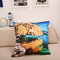 Landscape Oil Painting Throw Pillow Case Soft Sofa Car Office Back Cushion Cover - K