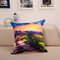 Landscape Oil Painting Throw Pillow Case Soft Sofa Car Office Back Cushion Cover - F