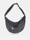 Men Nylon Casual Waterproof Portable Solid Color Crossbody Bag - Gray