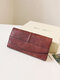Women PU Leather Vintage Three-fold Card Case Phone Bag Wallet Purse Clutch Bag - Dark Brown