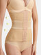 Women Seamless Belly Control Waist Trainer Stretch Front Closure Shapewear With Belt - Nude