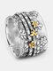Винтажный металлический цветок Bee Кольцо Темперамент Трехмерное кольцо с животными - Серебряный