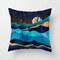Funda de almohada de terciopelo azul melocotón refrigerada por agua con paisaje de viento de mármol, funda de cojín para sofá de tela para el hogar - #5