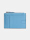 Men Genuine Leather RFID Coin Purse Push Card Holder Wallet - Light Blue