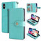 Women Solid Multi-function Phone Case For Iphone 4 Card Slot Wallet - Green