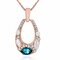 Luxury Women Necklace Oval Hollow Opal Glass Crystal Rhinestone Necklace - Rose Gold