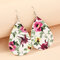 Trendy Daisy Sunflower Flower Butterfly Water Drop Earrings Lychee Printed Leather Earrings - 4