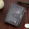 Women Faux Leather Retro Personalized Wallet Card Holder Coin Purse - Grey