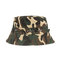 Mens Cotton Summer Breathable Camouflage Bucket Cap Outdoor Beach Sun Cap Sunshade Visor Panama Hat - Khaki