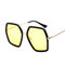 Men's Woman's Multicolor Square Frame Sunglasses Metal Frame Sunglasses - #01