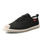 Men Chinese Style fisherman Shoes Linen Casual Old Peking Cloth Shoes - Black