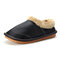Men Waterproof Soft Rubber Outdoor Sole Non Slip Home Slippers Boots - Black