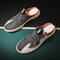 Men Casaul Color Blocking Knitted Fabric Closed Toe Hard Wearing Sport Slippers - Gray