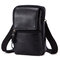 Genuine Leather Retro Casual Single-shoulder Crossbody Bag For Men - Black