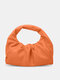 Women Vintage Faux Leather Solid Color Cloud Shape Handbag - Orange