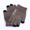 Touch screen Gloves Warm Knitted Cut-resistant Gloves - Coffee