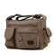 Men Canvas Multi Pocket Patchwork Crossbody Bag Travel Shoulder Bag - Coffee
