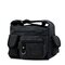 Men Canvas Multi Pocket Patchwork Crossbody Bag Travel Shoulder Bag - Black