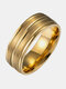 Модное простое однотонное кольцо геометрической формы из матовой нержавеющей стали - Золото