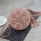 Women Floral PU Leather Round Crossbody Bag Shoulder Bag  - Pink