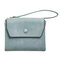 Women Solid Short Wallet 6 Card Slot Coin Purse Bifold Clutch Bag - Blue