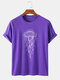 Mens Jellyfish Graphic Crew Neck Short Sleeve Cotton T-Shirts - Purple