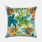 Funda de almohada de flores tropicales Hoja Planta Lino estampado digital sin núcleo - #3