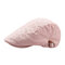 Women Comfortable Beret Cap Fashion Embroidered Cotton Cap Breathable Adjustable Outdoor Sun Hat - Pink