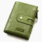 Genuine Leather Bifold Wallet Female Small Wallet Money Bag Coin Purse Card Holder - Green