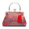حقائب اليد الوطنية الشرابة الصغيرة سلسلة النمط الصيني أنيقة حقائب مستحضرات التجميل للحفلات - أحمر