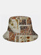 Unisex Polyester Cotton Overlay Calico Vintage Pattern Print Fashion Sunshade Bucket Hat - #01