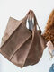 Women's Vintage PU Leather Oversize Brown Capacity Shoulder Bag Handbag Tote Bag - Coffee