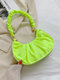 Women Nylon Fashion Solid Color Handbag Crossbody Bag - Green
