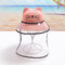 Children's Cat Hat Removable Face Screen  - Pink