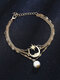 1 Pcs Alloy Casual Beach Geometry Moon Star Pearl Elegant Anklet Body Jewelry - Gold