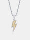Hip-hop Copper Alloy Full Of Zircon Personality Hipster Pendant Necklace - Gold+Sliver
