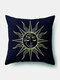 1 PC Sun Moon Mandala Padrão Fronha Lance Capa de Fronha Decoração para Casa Planetas Capa de Almofada - #01