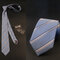 Men Business Suit Jacquard Striped Tie Wedding Party Formal Ties - Blue