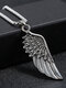 Trendy Hip Hop Carved Feather-shaped Alloy Stainless Steel Necklace - #01