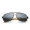 पुरुष महिला बांस पैर धातु फ्रेम रेट्रो धूप का चश्मा आउटडोर तह बड़े फ्रेम काले चश्मे - # 01