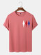 Kurzärmlige T-Shirts mit Rundhalsausschnitt und Argyle-Grafik für Herren - Rosa